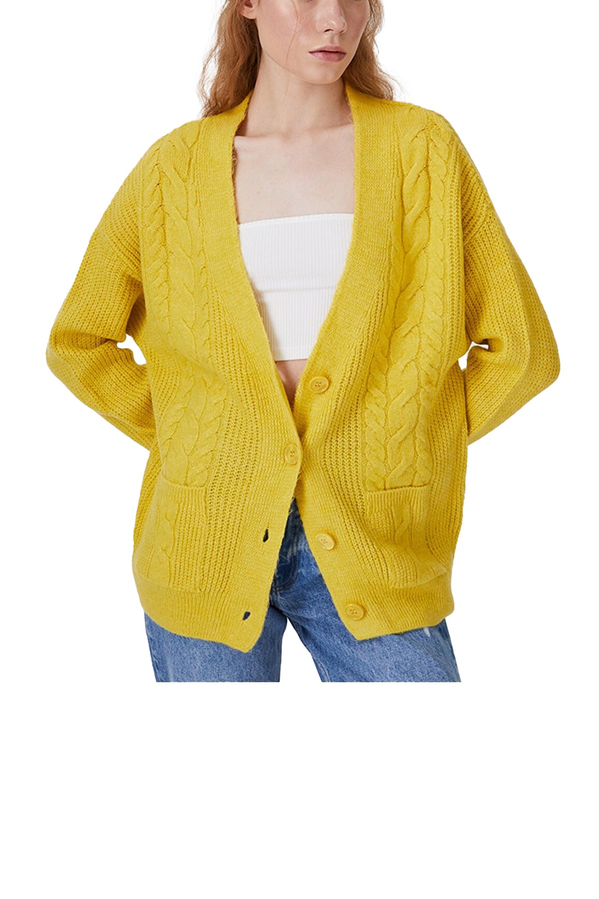 Loft Kadın Hırka LF2031085 Sarı