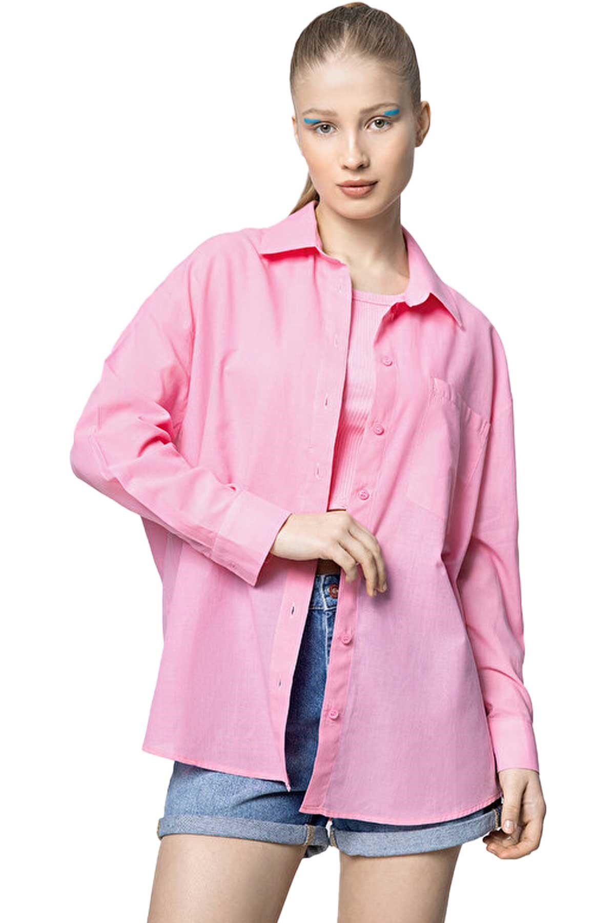 Loft Kadın Gömlek LF2031168 Pembe