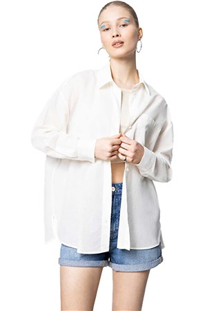 Loft Kadın Gömlek LF2031168 Ekru