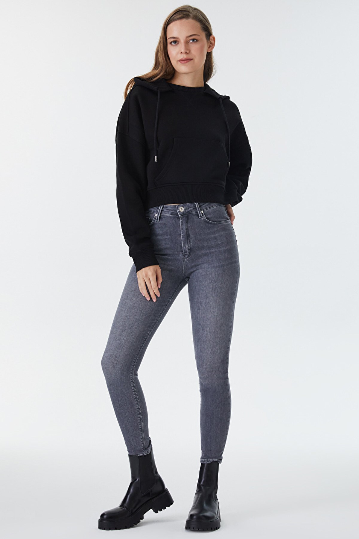 Loft Natalie Skinny Fit Kadın Pantolon LF2031208 Gri