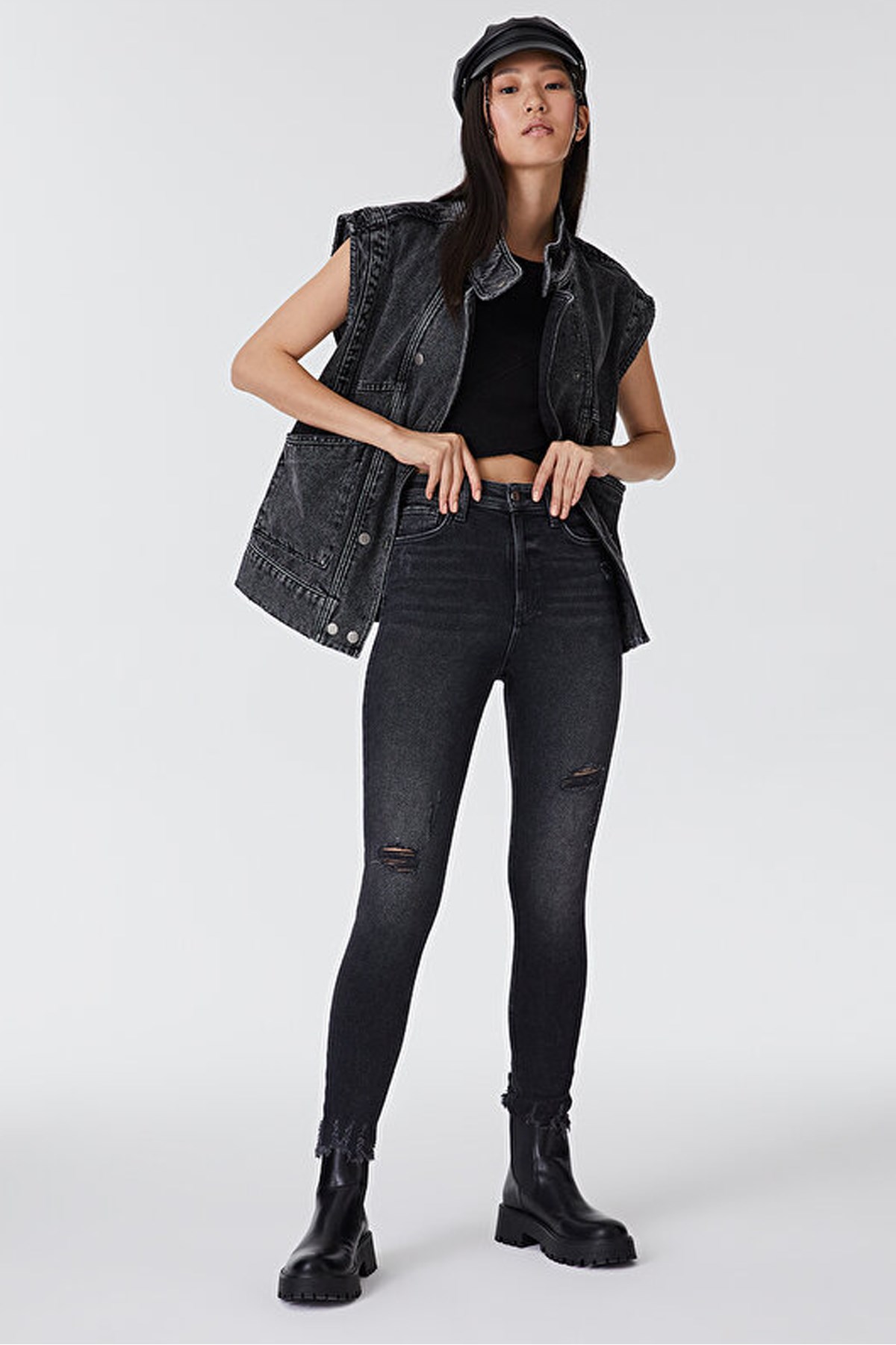 Loft Natalie Felipe Kadın Pantolon LF2031262 Antrasit