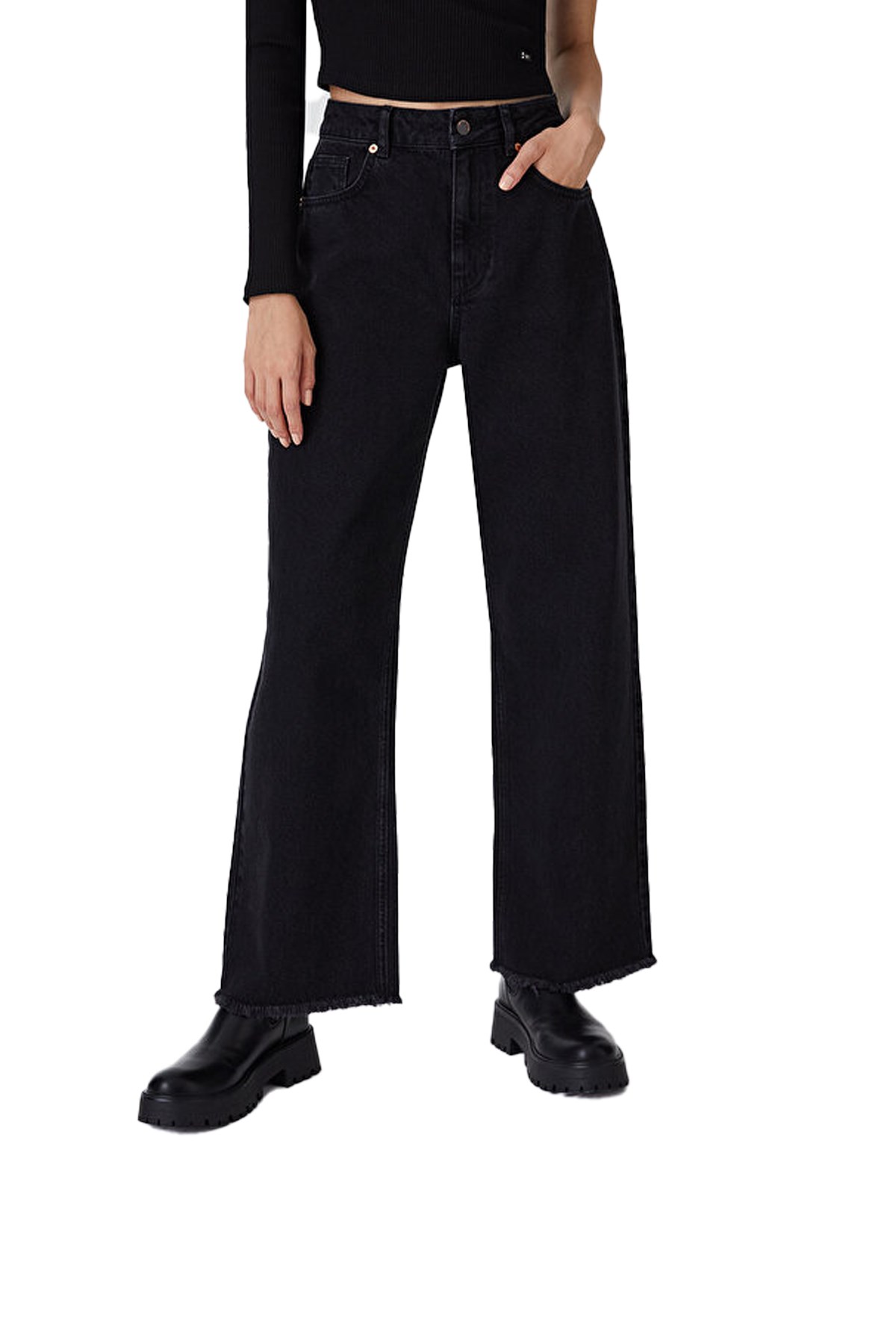 Loft Wide Leg Kadın Pantolon LF2031374 Mavi