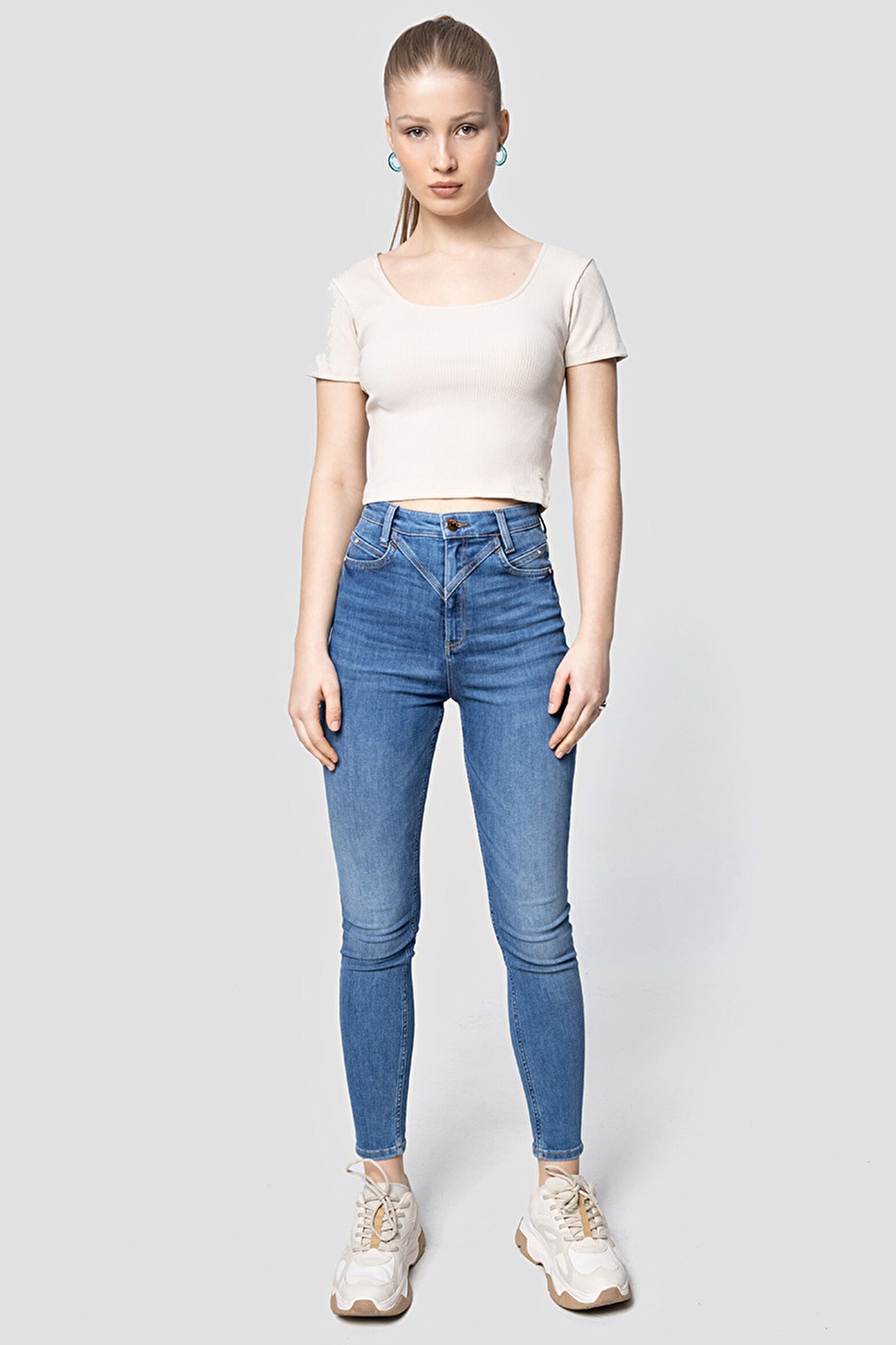 Loft Fitted Kadın Tişört LF2031390 Bej