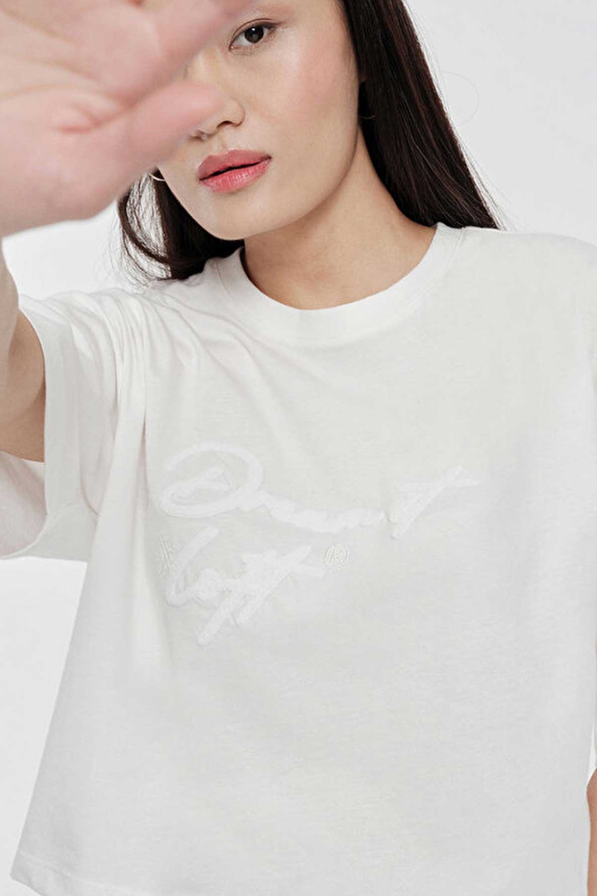 Loft Long Crop Kadın Tişört LF2031396 Beyaz