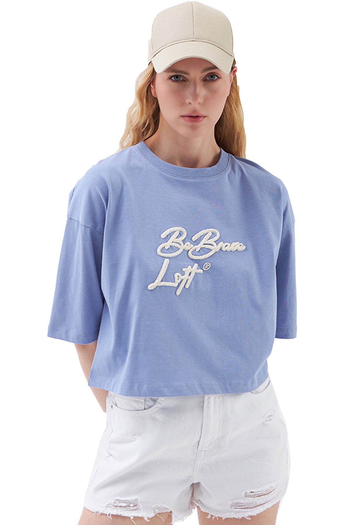 Loft Long Crop Kadın Tişört LF2031396 Mor