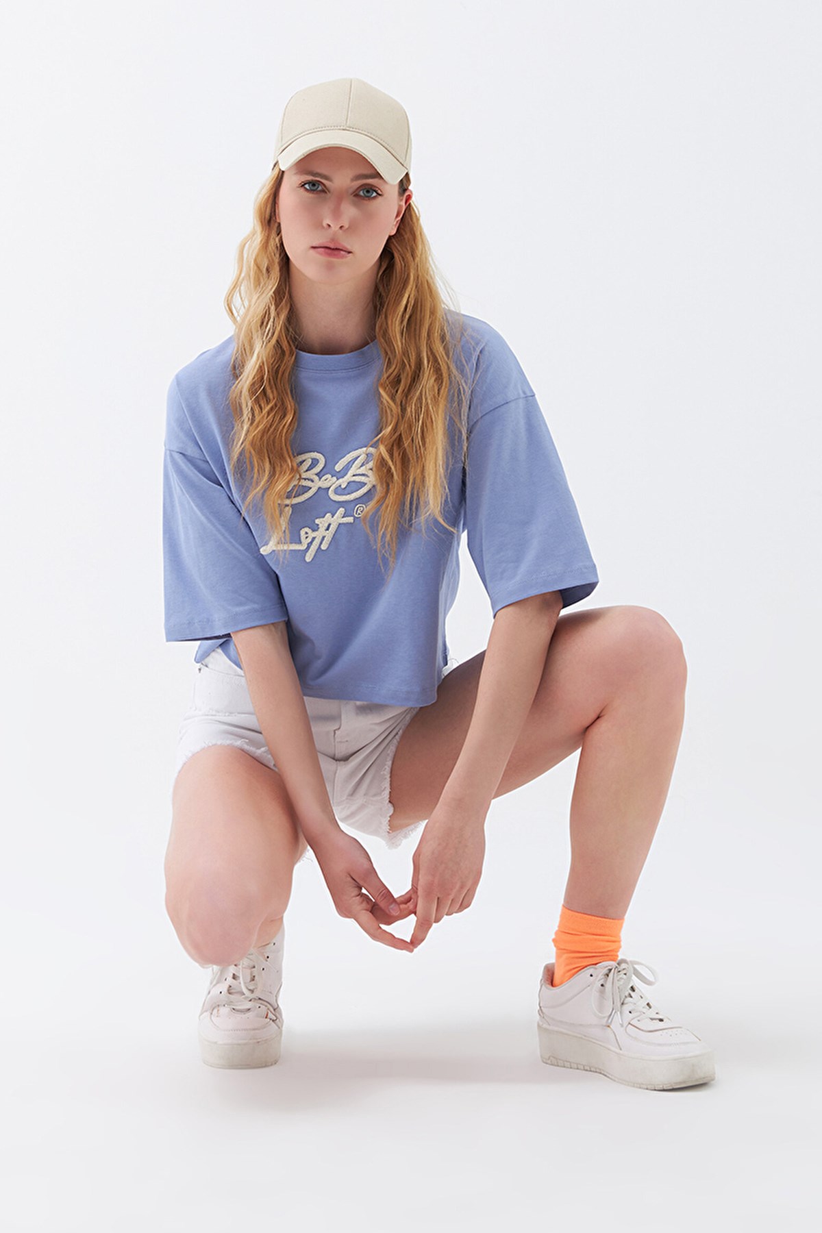 Loft Long Crop Kadın Tişört LF2031396 Mor