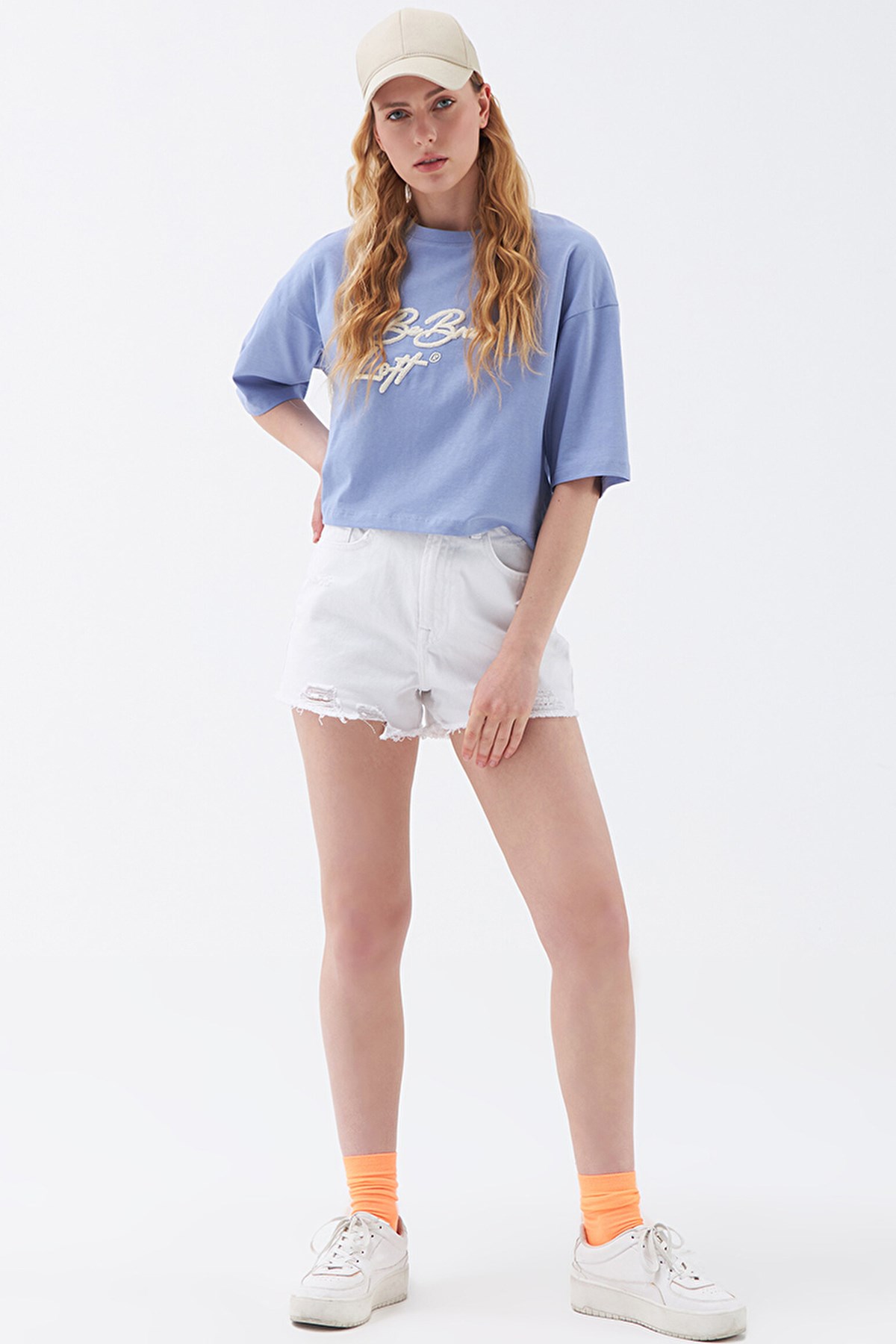 Loft Long Crop Kadın Tişört LF2031396 Mor