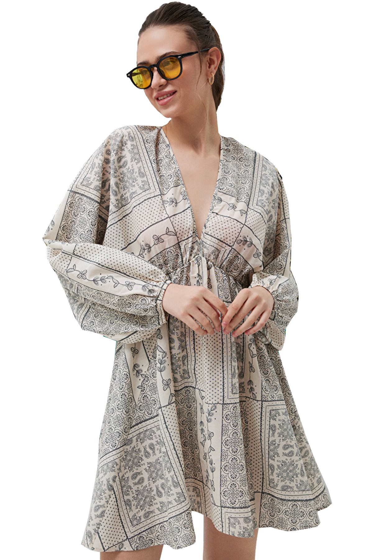 Loft Oversize Kadın Elbise LF2031603 Ekru