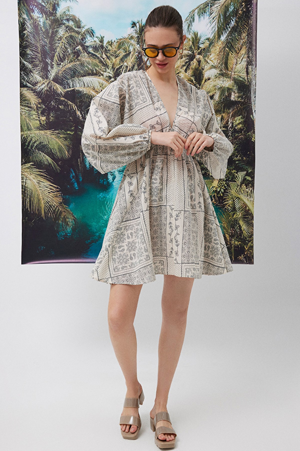 Loft Oversize Kadın Elbise LF2031603 Ekru