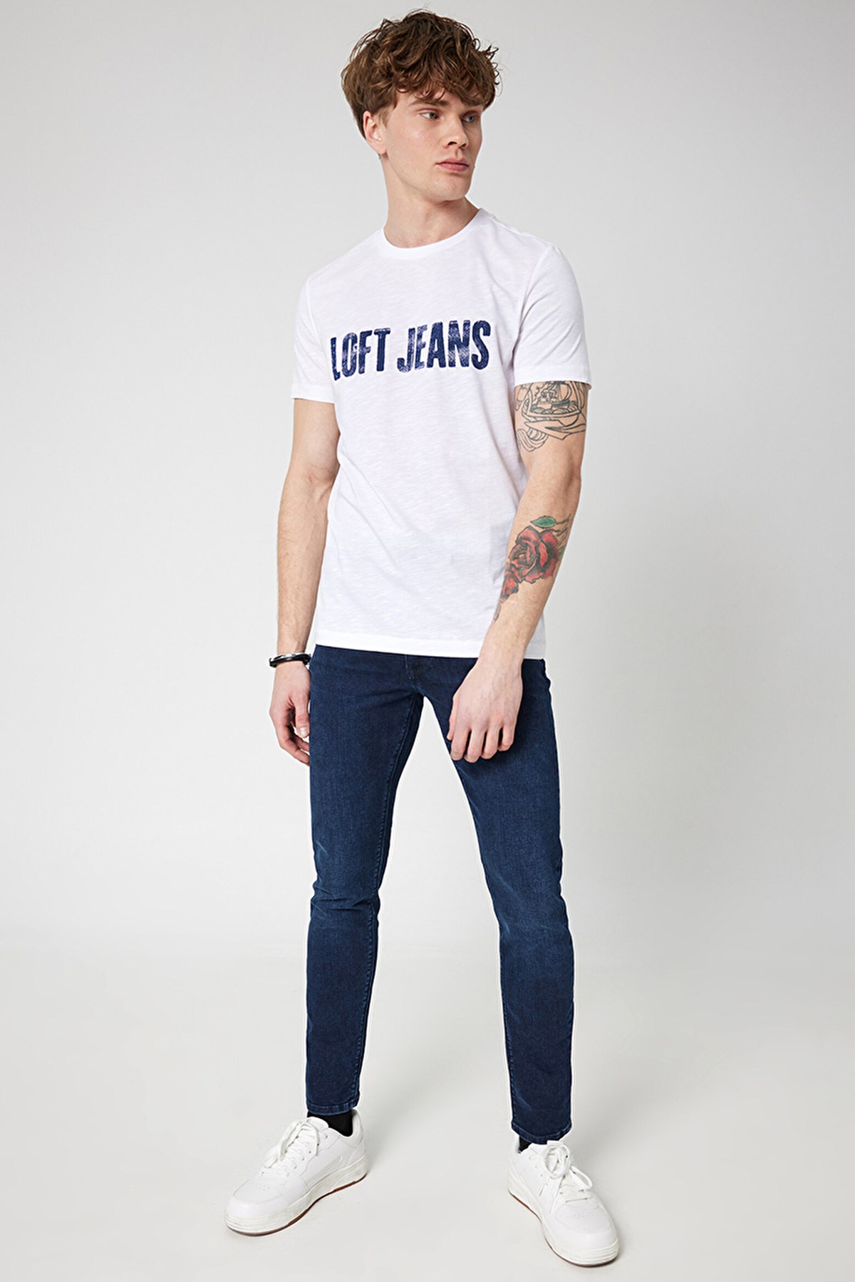 Loft Regular Fit Erkek Tişört LF2031638 Beyaz