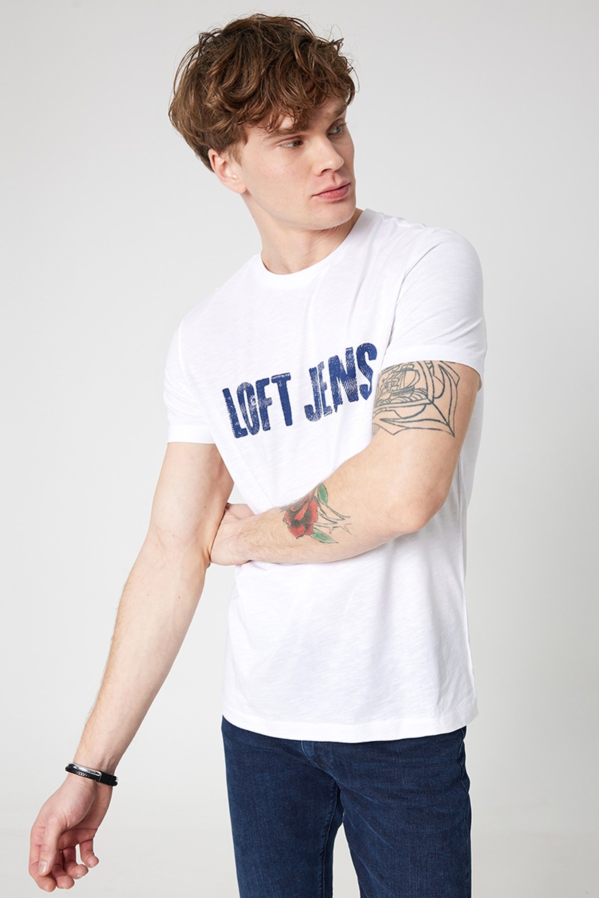 Loft Regular Fit Erkek Tişört LF2031638 Beyaz
