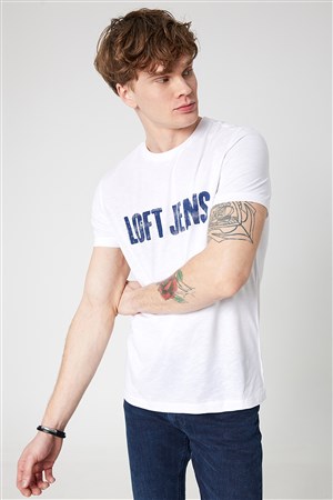 Loft Regular Fit Erkek Tişört LF2031638 Beyaz