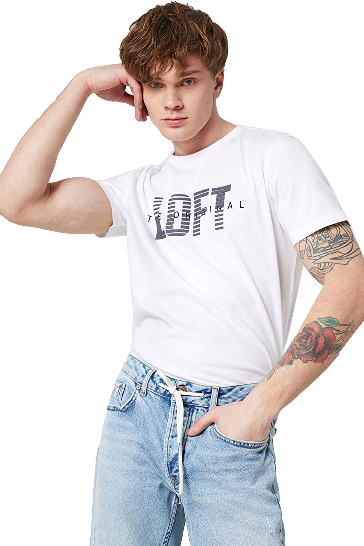 Loft Regular Fit Erkek Tişört LF2031640 Beyaz