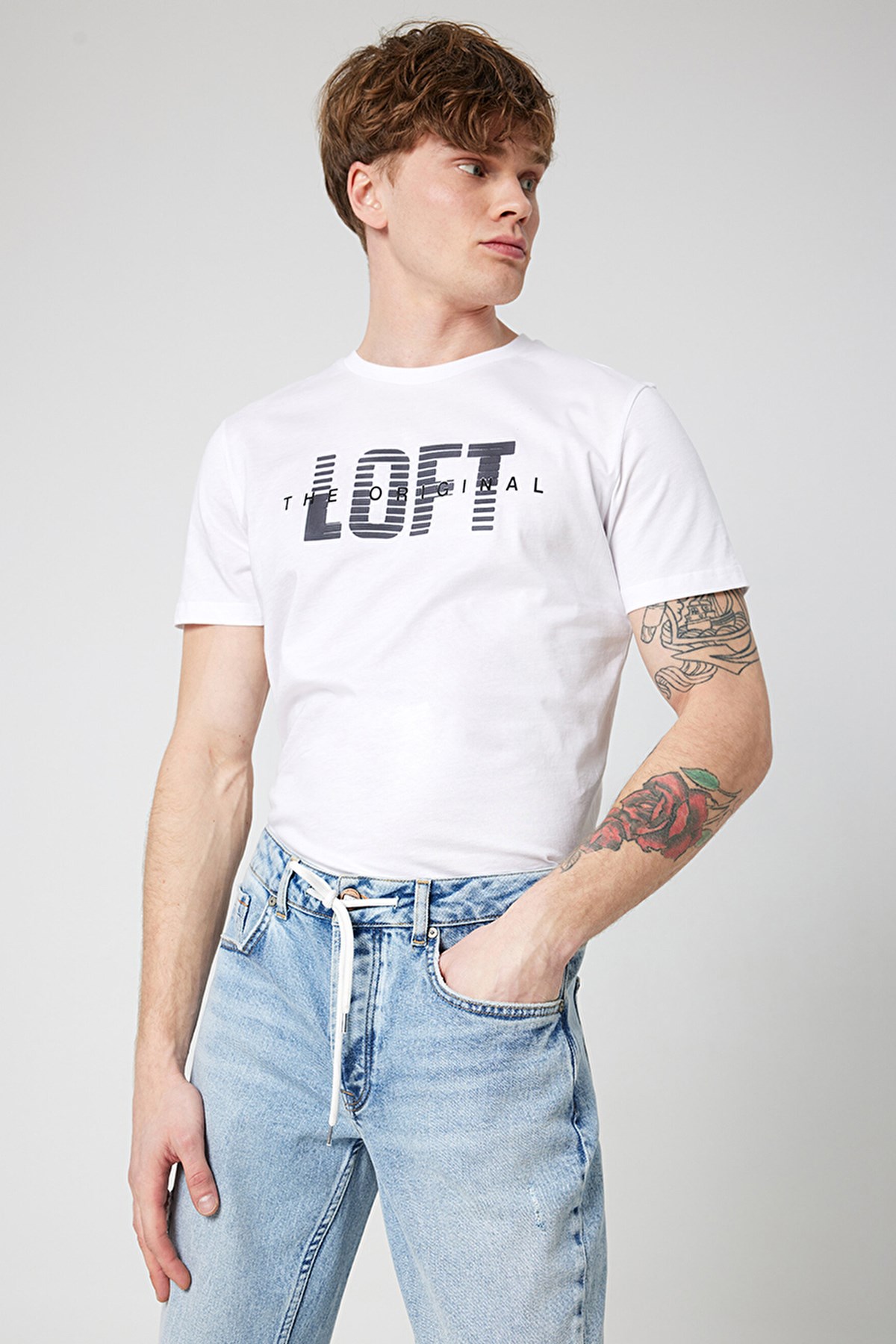 Loft Regular Fit Erkek Tişört LF2031640 Beyaz