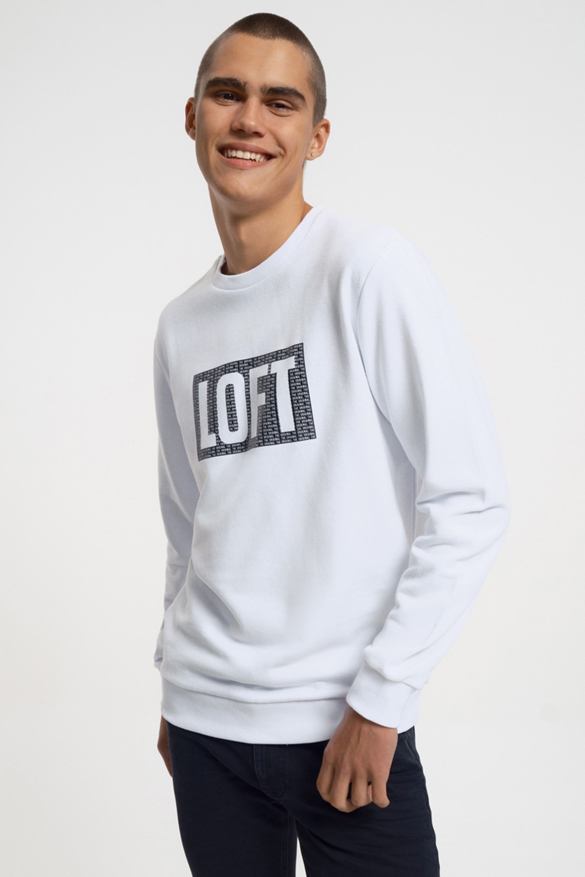 Loft Erkek Sweatshirt LF2031655 Beyaz