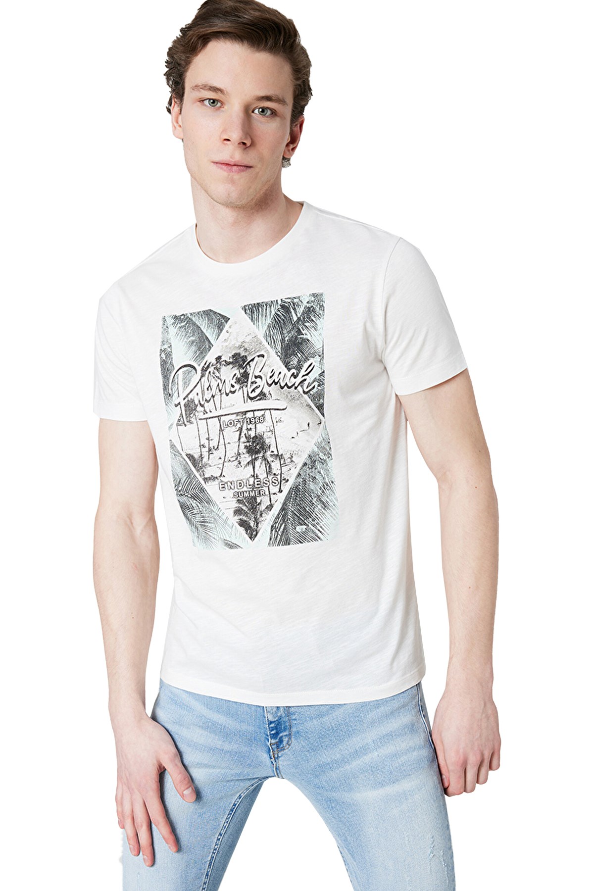 Loft Regular Fit Erkek Tişört LF2031821 Beyaz