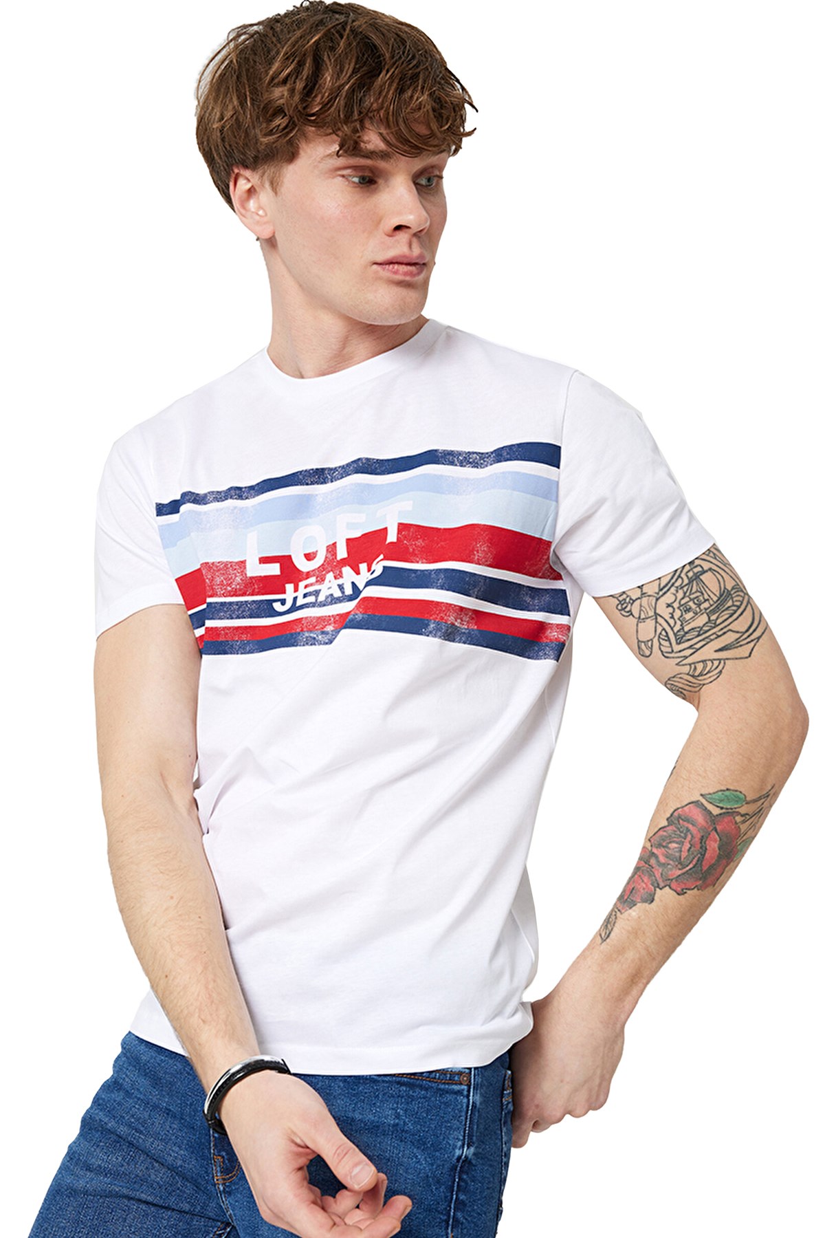 Loft Regular Fit Erkek Tişört LF2031822 Beyaz