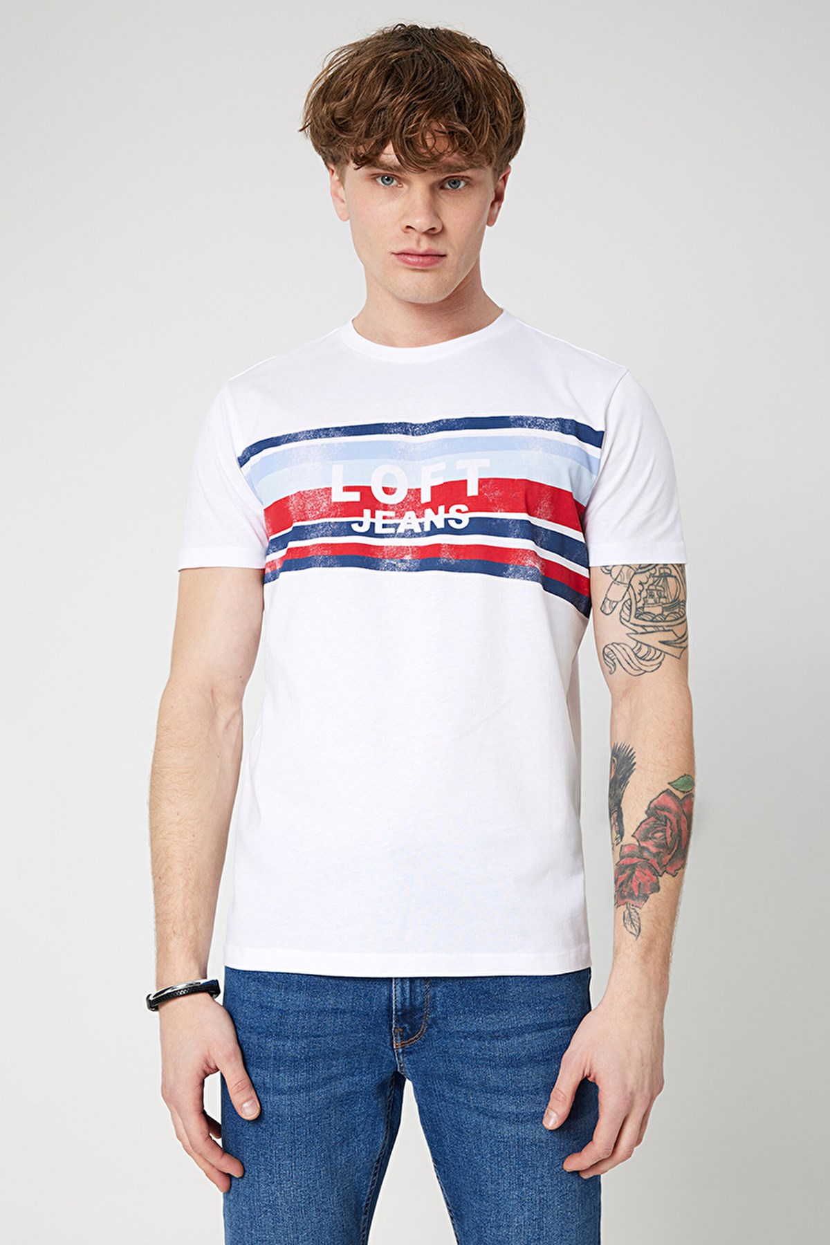 Loft Regular Fit Erkek Tişört LF2031822 Beyaz