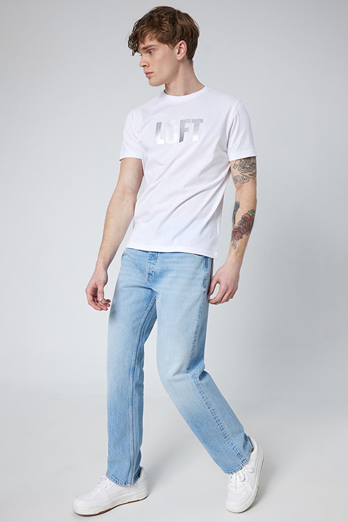 Loft Regular Fit Erkek Tişört LF2031897 Beyaz