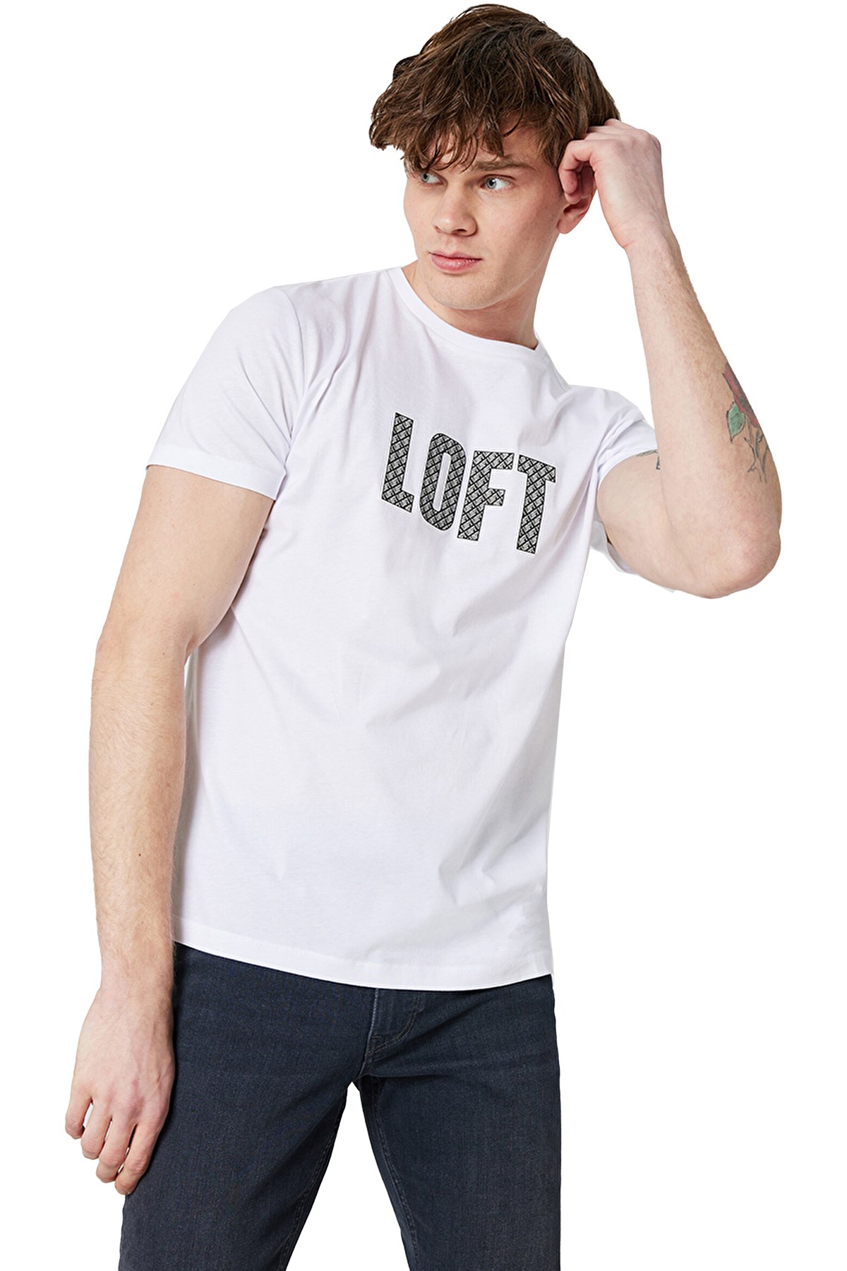 Loft Regular Fit Erkek Tişört LF2031898 Beyaz