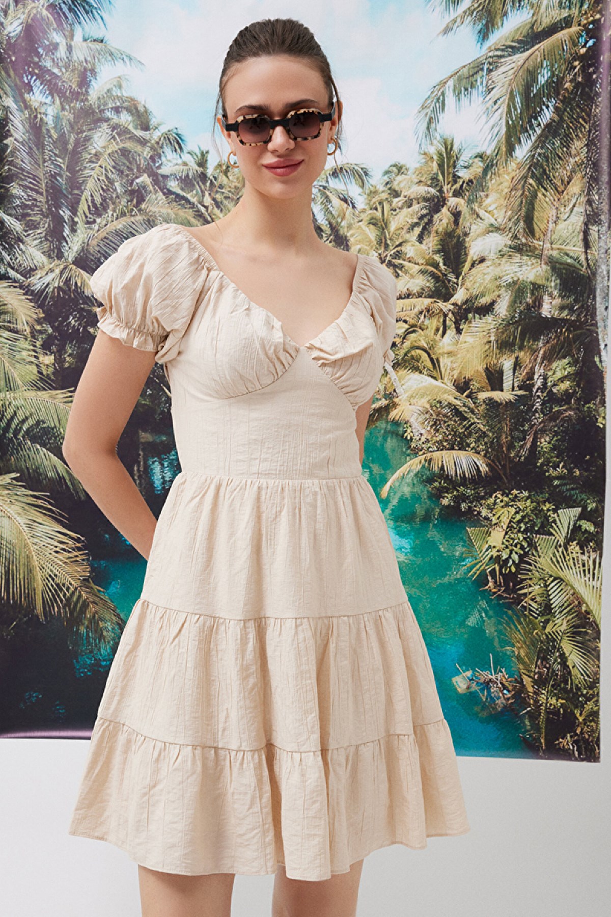 Loft Regular Fit Kadın Elbise LF2031925 Bej