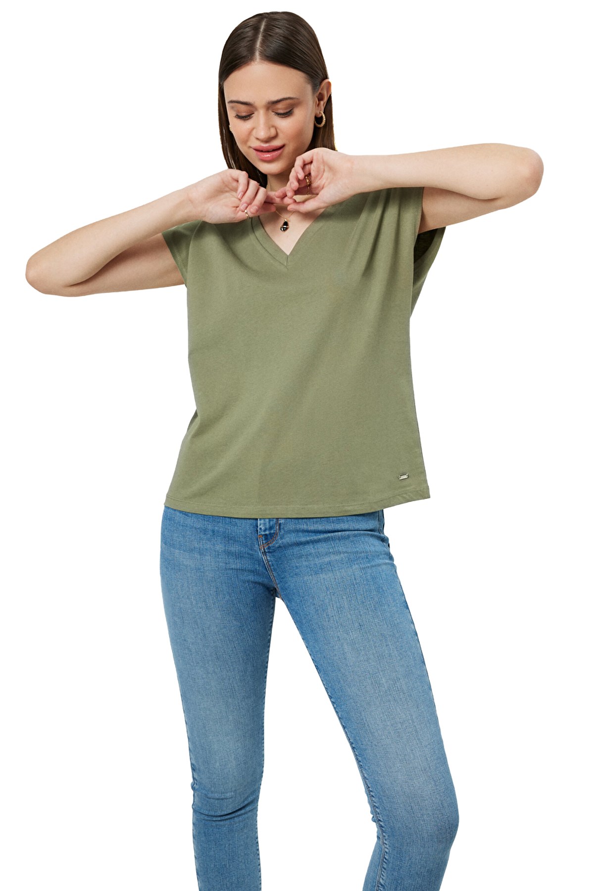 Loft Regular Fit Kadın Tişört LF2031979 Haki