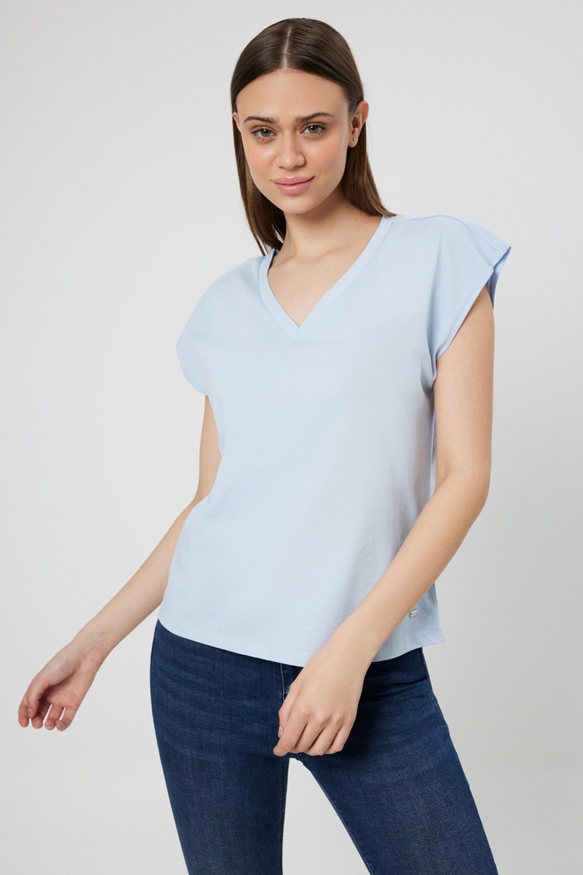 Loft Regular Fit Kadın Tişört LF2031979 Mavi