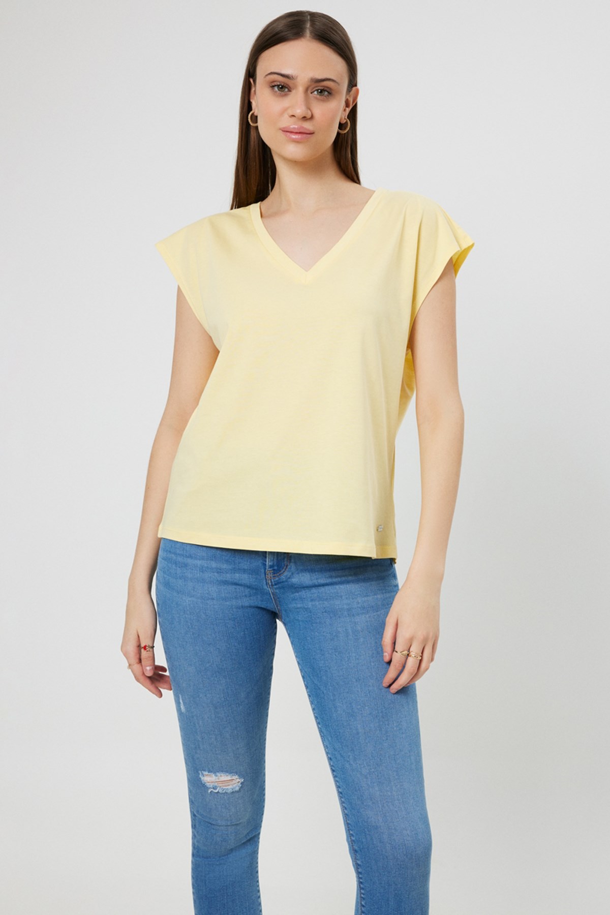 Loft Regular Fit Kadın Tişört LF2031979 Sarı