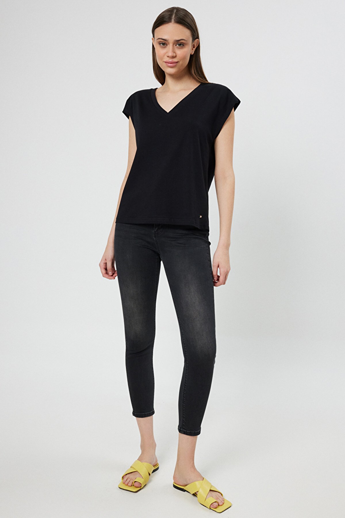 Loft Regular Fit Kadın Tişört LF2031979 Siyah