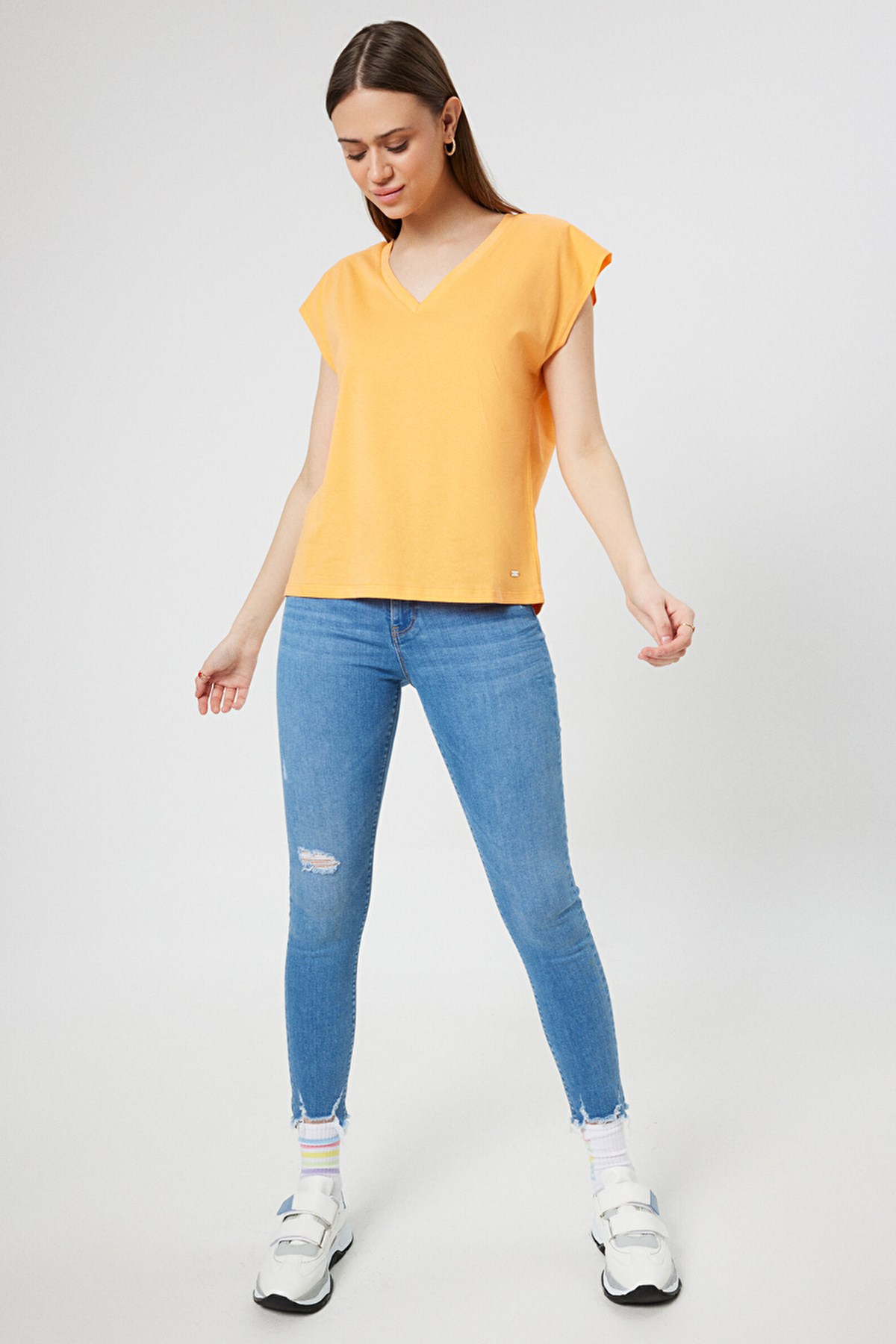 Loft Regular Fit Kadın Tişört LF2031979 Turuncu