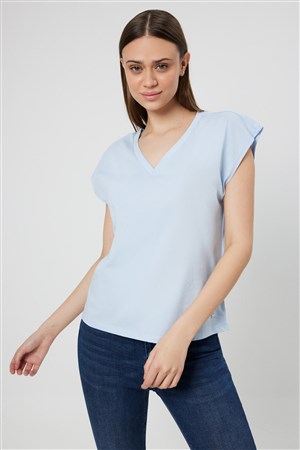 Loft Regular Fit Kadın Tişört LF2031979 Mavi