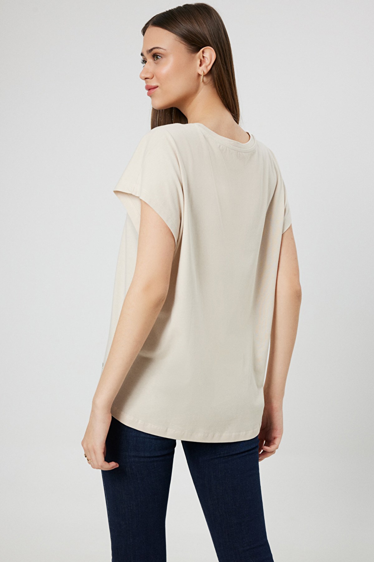 Loft Regular Fit Kadın Tişört LF2031983 Bej