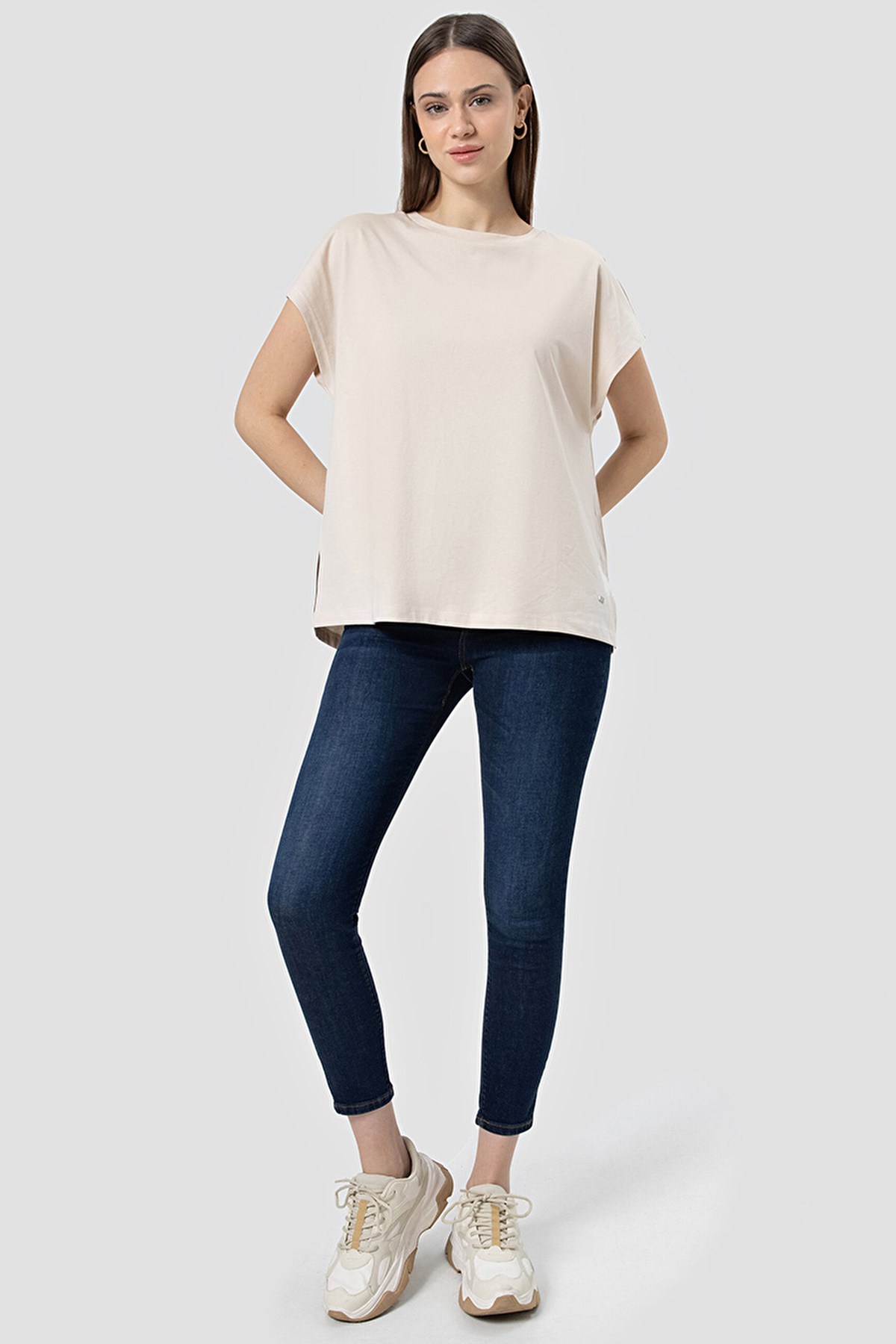 Loft Regular Fit Kadın Tişört LF2031983 Bej
