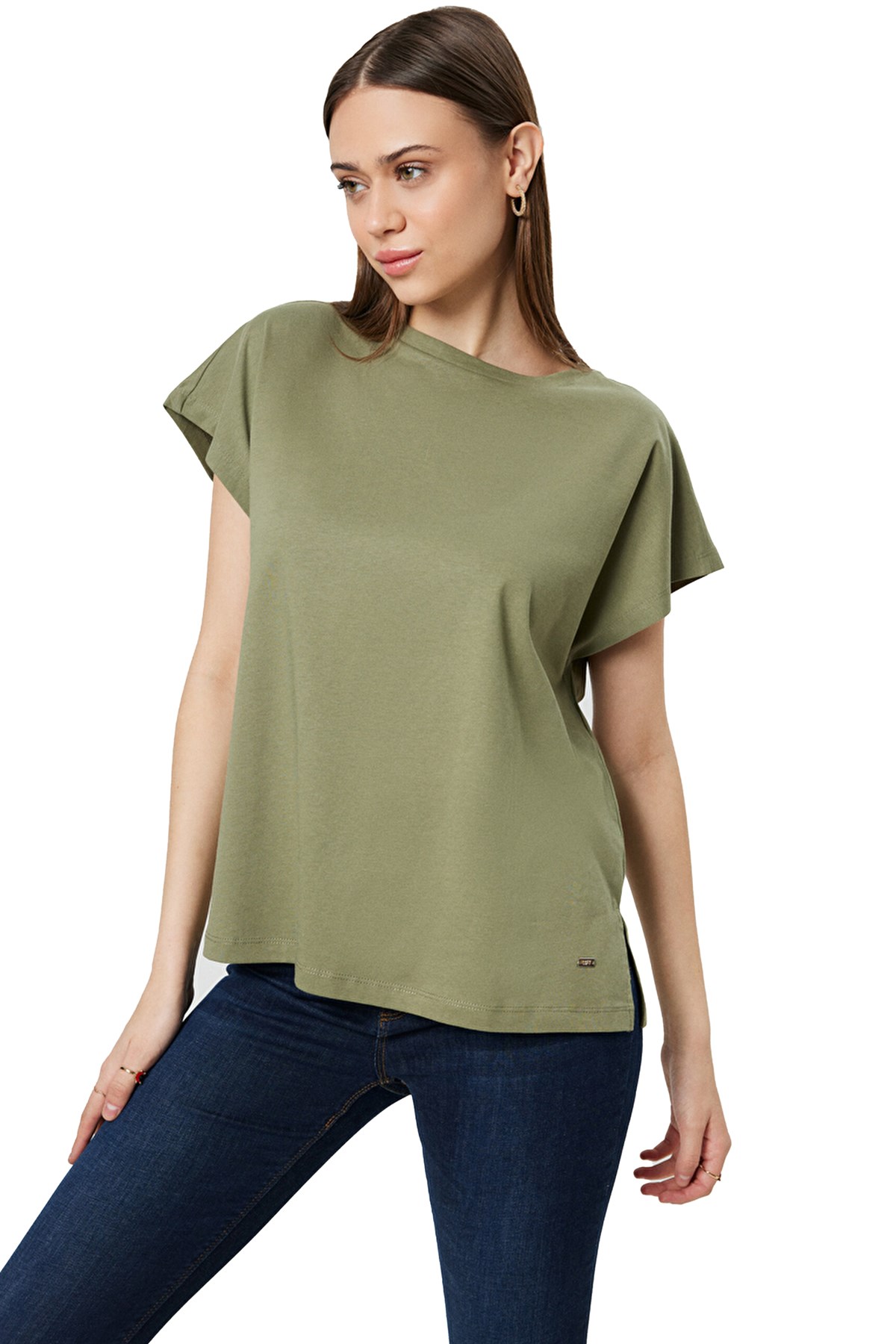 Loft Regular Fit Kadın Tişört LF2031983 Haki