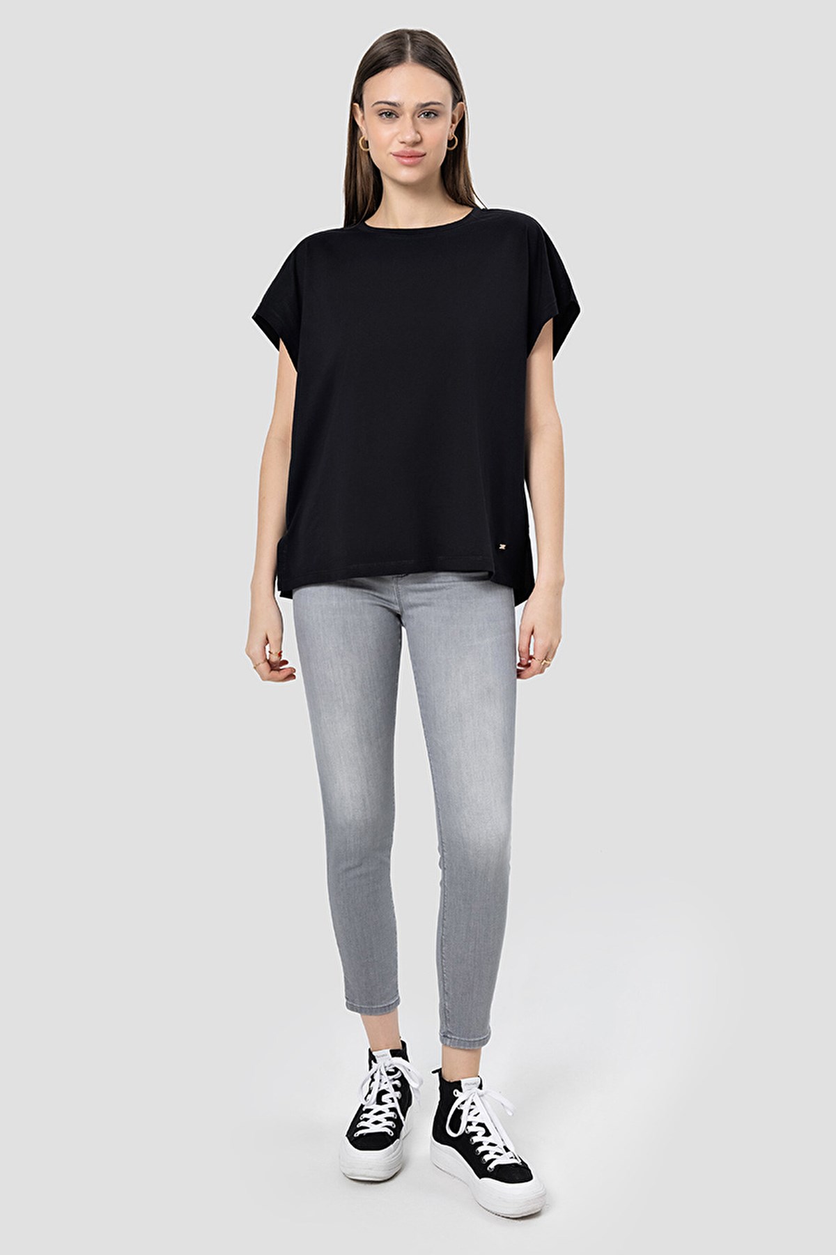 Loft Regular Fit Kadın Tişört LF2031983 Siyah