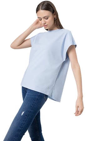 Loft Regular Fit Kadın Tişört LF2031983 Mavi