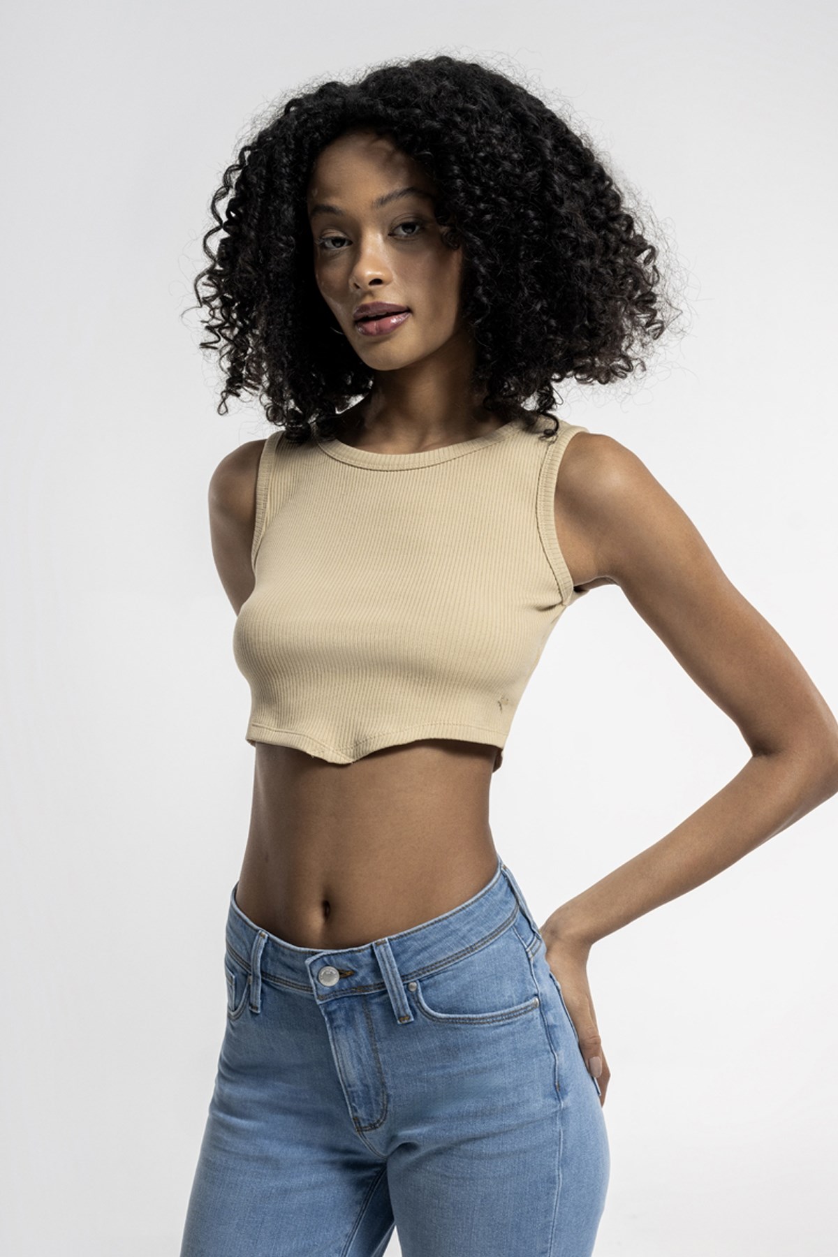 Loft Crop Kadın Atlet LF2031991 Bej