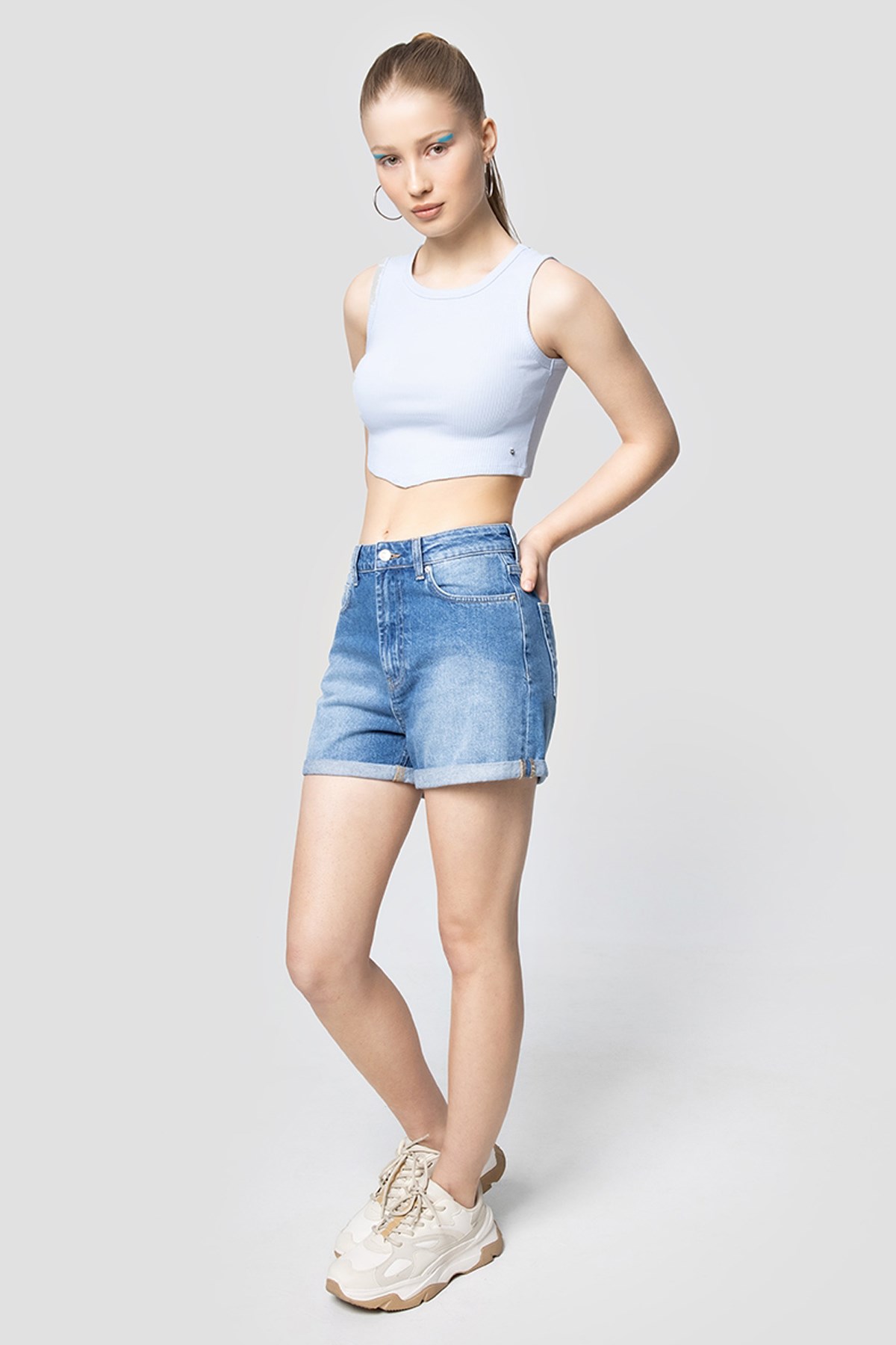 Loft Crop Kadın Atlet LF2031991 Mavi