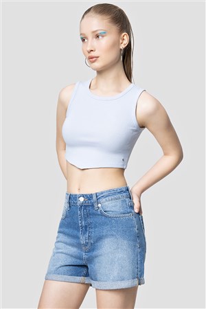 Loft Crop Kadın Atlet LF2031991 Mavi