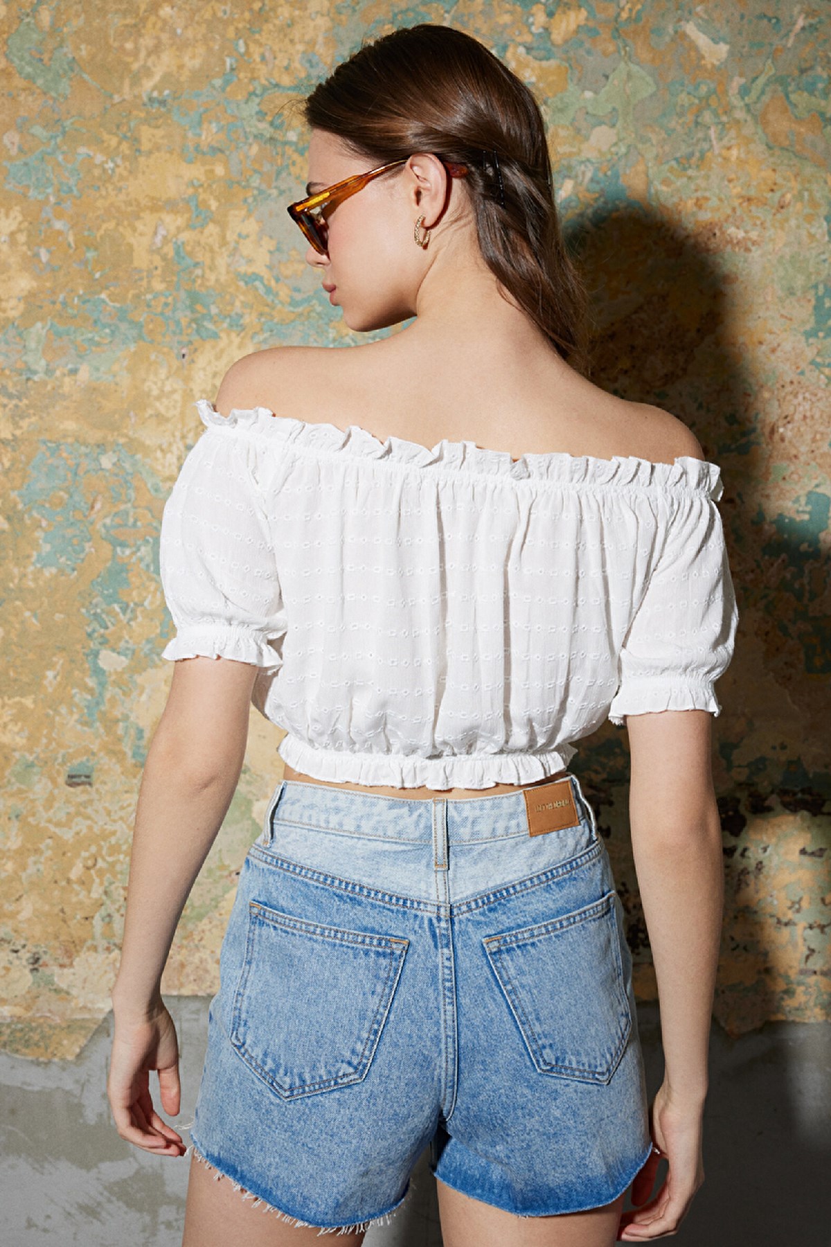 Loft Crop Kadın Bluz LF2032001 Beyaz