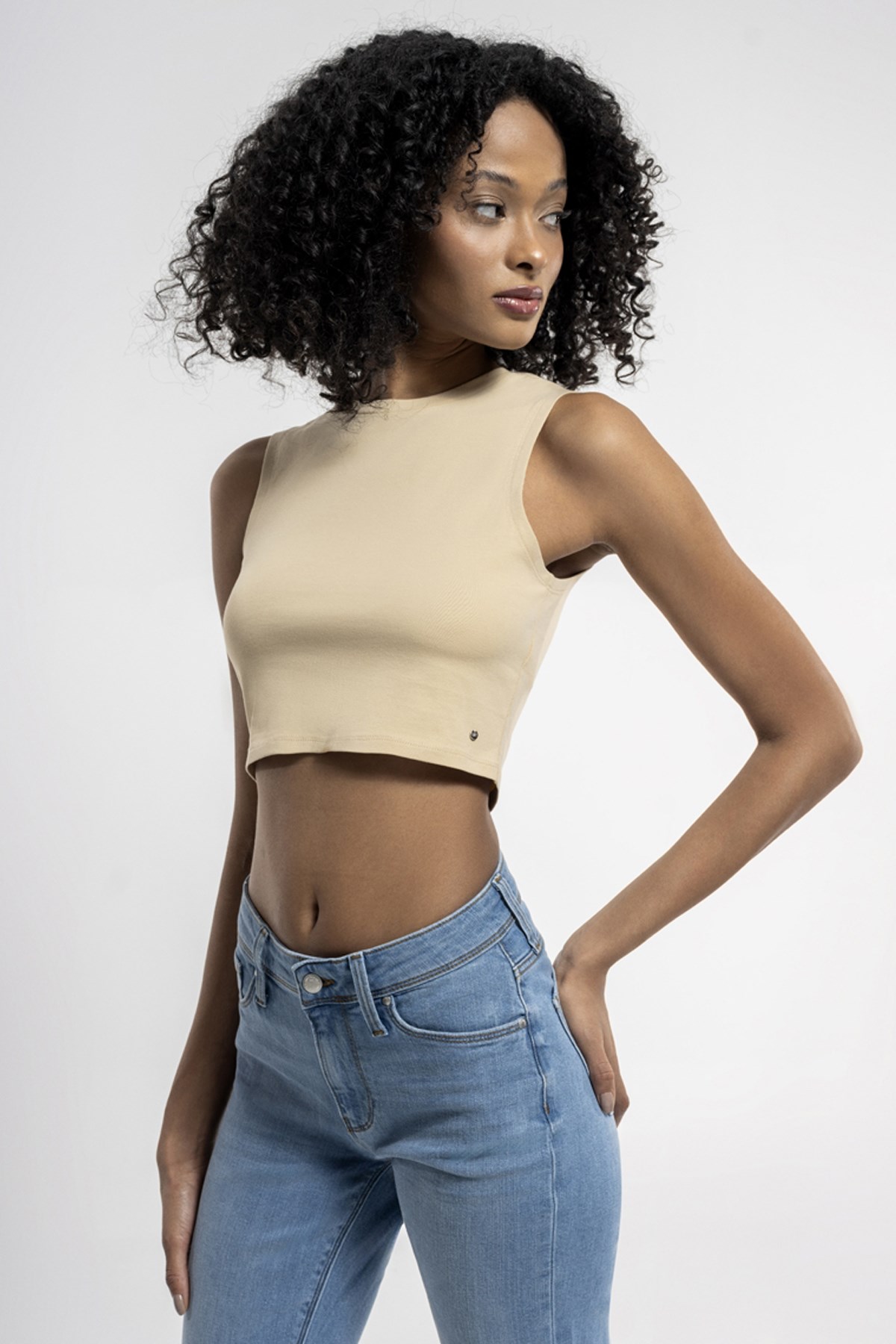 Loft Crop Kadın Atlet LF2032011 Bej