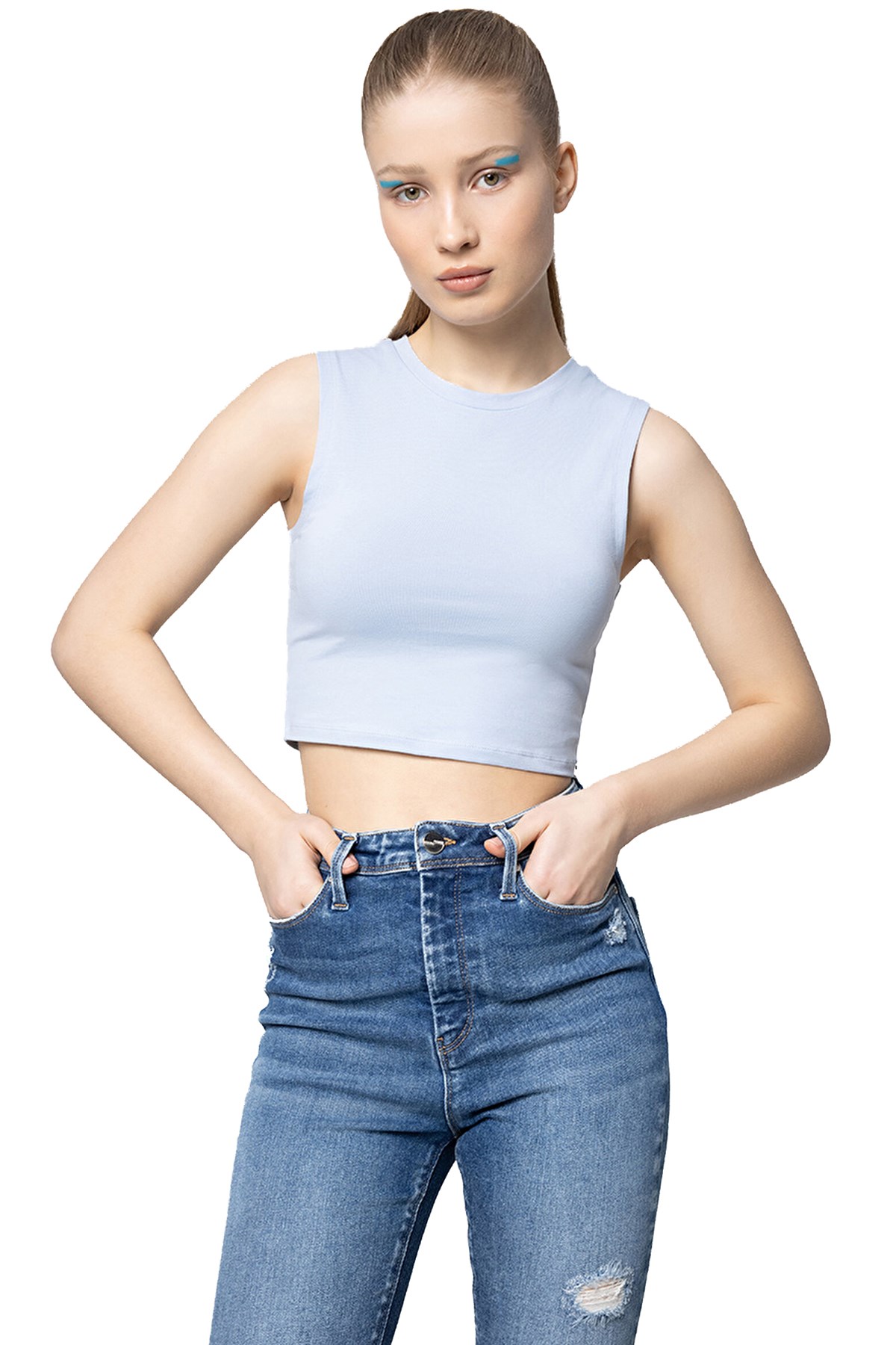 Loft Crop Kadın Atlet LF2032011 Mavi