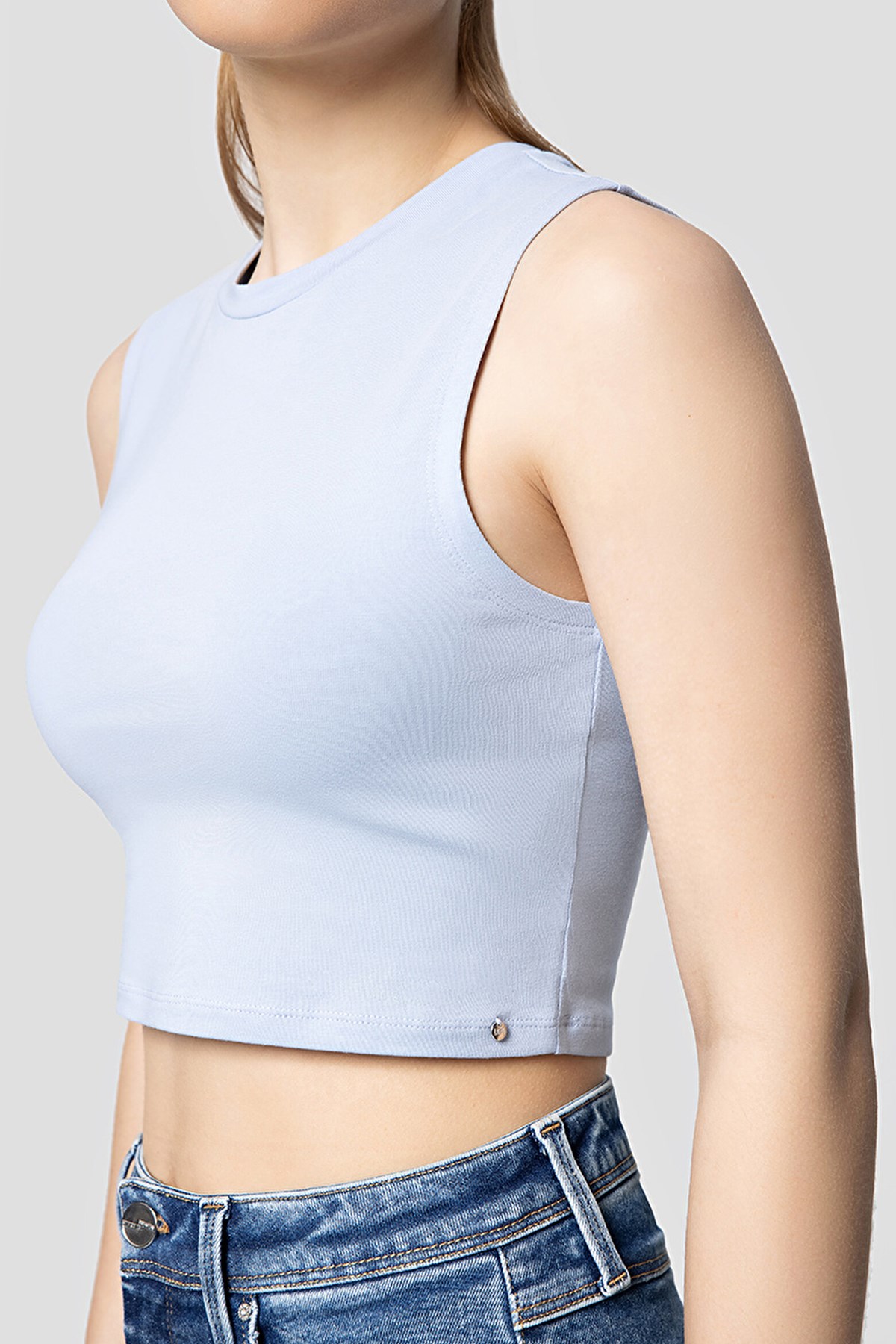 Loft Crop Kadın Atlet LF2032011 Mavi