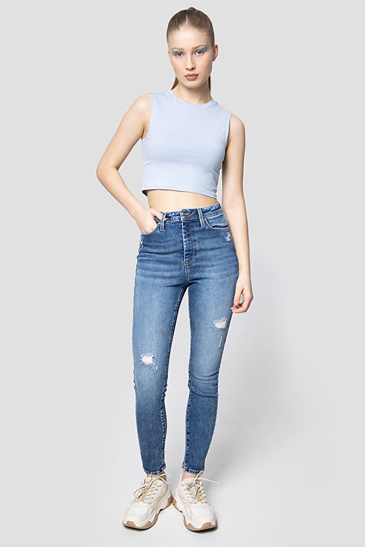 Loft Crop Kadın Atlet LF2032011 Mavi
