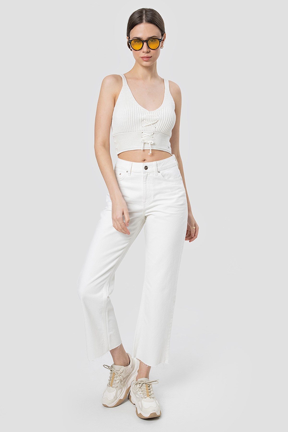 Loft Crop Kadın Atlet LF2032012 Ekru
