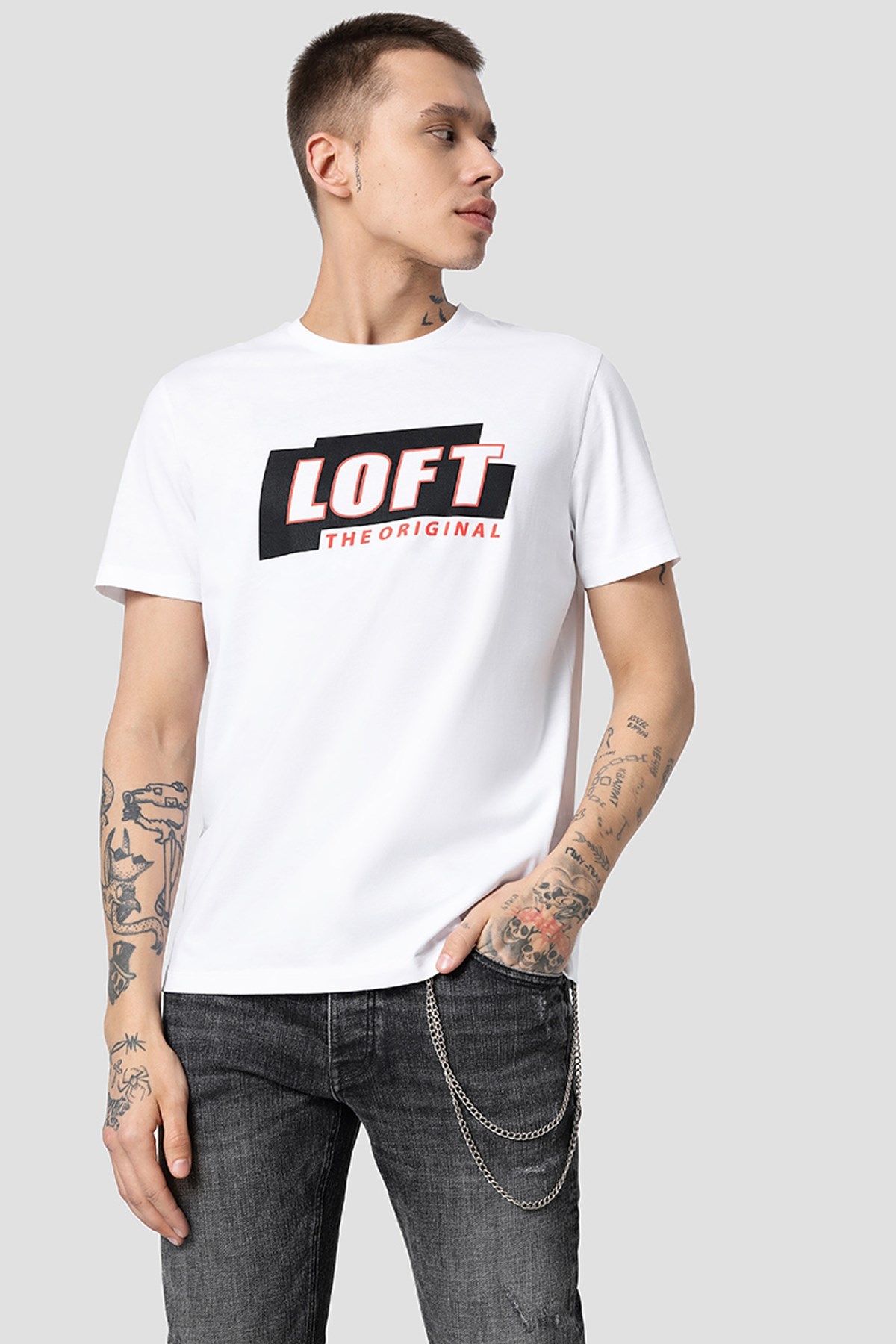 Loft Regular Fit Erkek Tişört LF2032050 Beyaz
