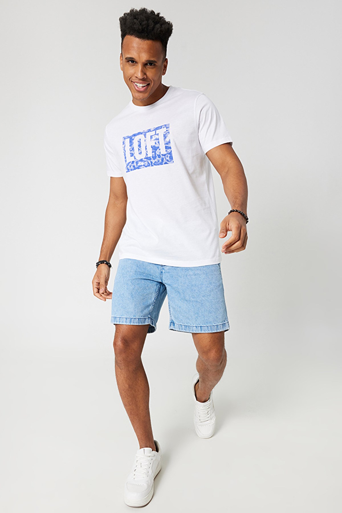 Loft Regular Fit Erkek Tişört LF2032078 Mavi