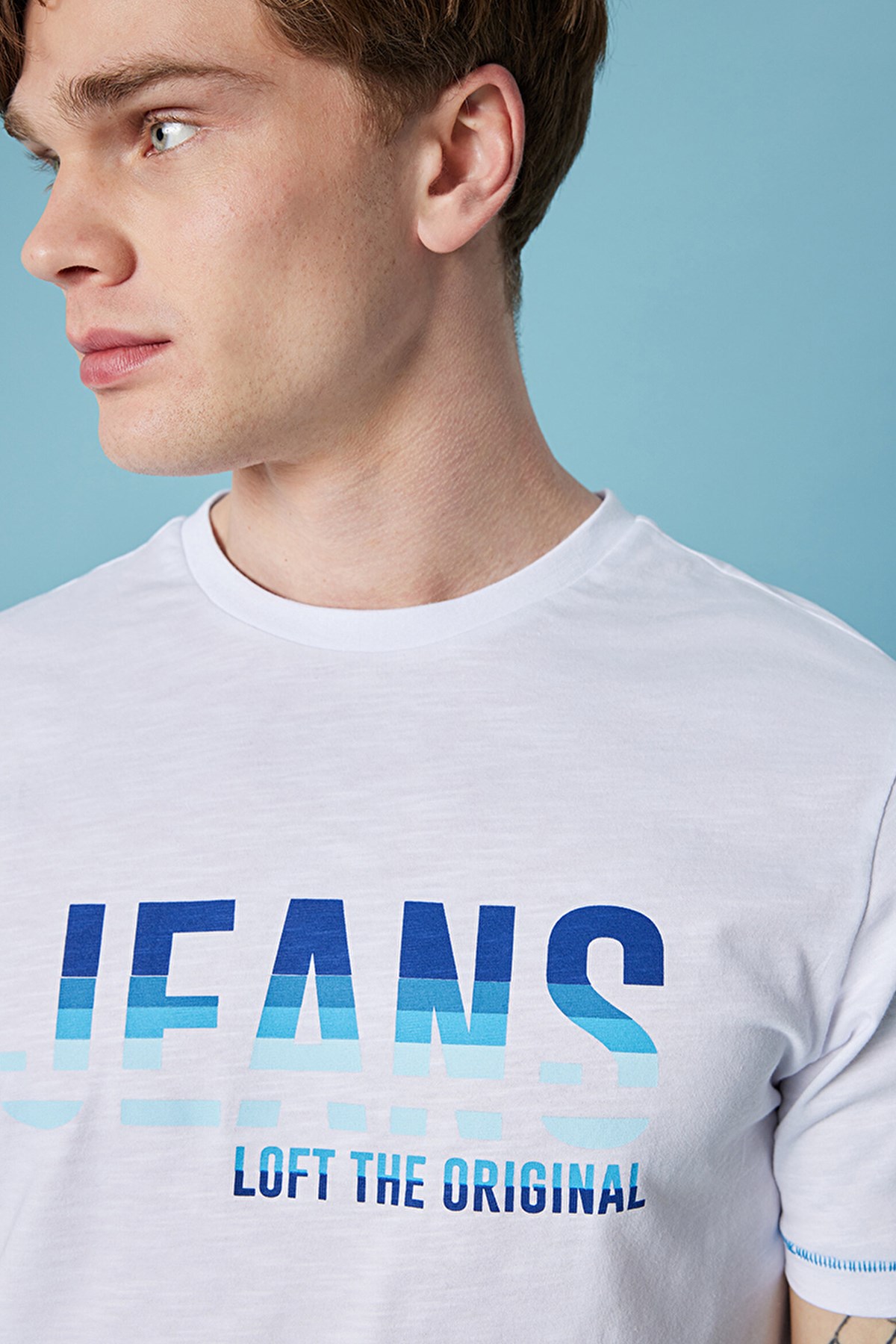 Loft Regular Fit Erkek Tişört LF2032085 Beyaz
