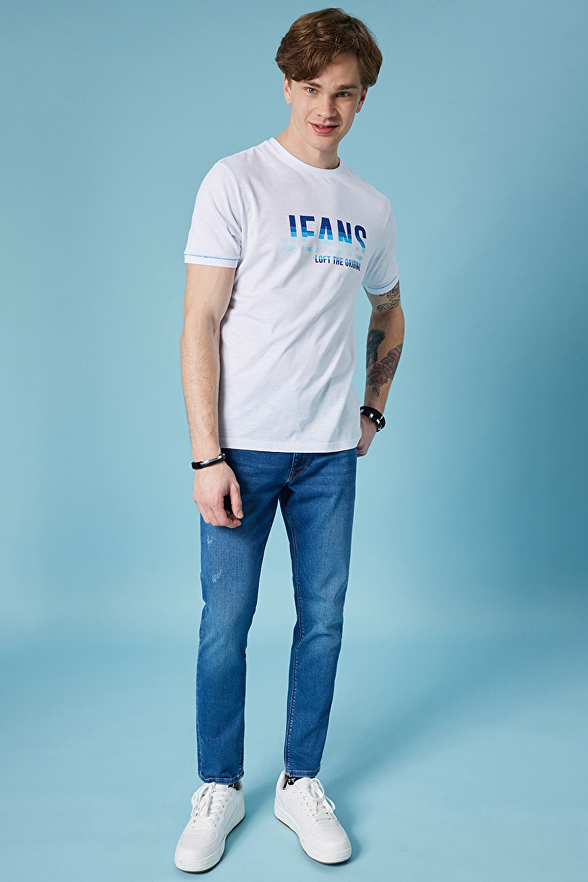 Loft Regular Fit Erkek Tişört LF2032085 Beyaz
