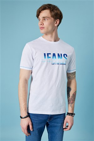 Loft Regular Fit Erkek Tişört LF2032085 Beyaz
